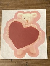 Vintage 1980  s Stickers by Exclamations Teddy Bear w Heart