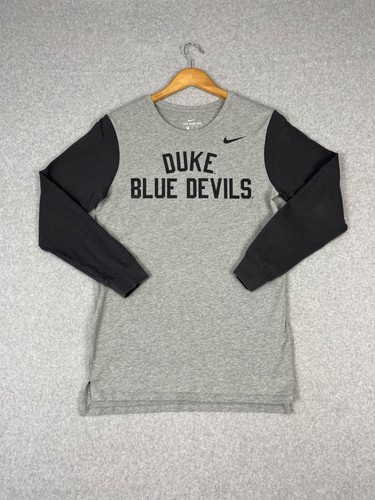 University Of Duke Blue Devils Shirt Mens S Gray Long Sleeve Crew Neck