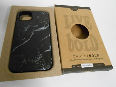 Casely Bold MagSafe iPhone 14 Plus Black Marble Print Case