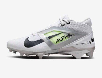 Nike Alpha Menace 4 Pro Men s Size 9.5 Football Cleats White/Photon Dust/Silver