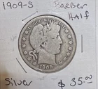 1909 S Liberty Barber Silver Half Dollar 50C