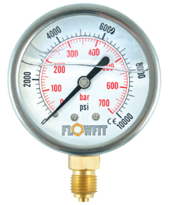 100 mm Glycerin gefüllt Hydraulik Manometer 0-300 PSI (21 BAR) 1/2'' BSP BASE