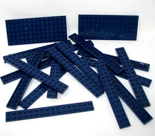 LEGO 18 Pieces 16 Dark Blue 2x16 (2) 6x14  Plate Bulk Lot 6120642 4282