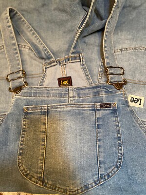 New Vintage 90's Lee Dungarees Bib Overalls Shorts Light Wash