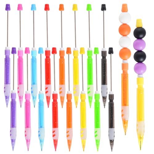 16 Pcs Beadable Pencils, Beadable Mini Mechanical Pencil, Beadable Stylus