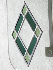 Stained Glass Diamond Shaped Art Glass Sun Catcher 7-3/4" x 4" FREE SHIP