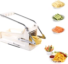 French Fry Cutter, Potato Cutter for French Fries with 2 Different Sizes Stainle