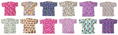 Nickelodeon Nursing Medical Pediatric Character Scrubs Shirt Top S to XL