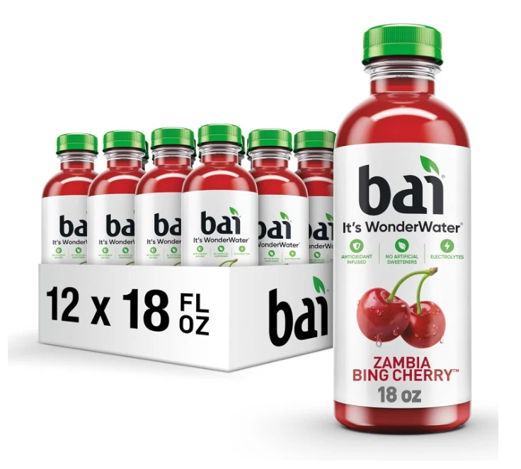 (Paquete de 12) Bebidas con infusión antioxidante cereza Zambia Bing agua sabor Bai 18 OZ Foto 2 de 4