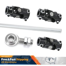 36 Polished Steering Shaft Support Kit 3 U-joints 34dd 34-30 X 34dd 36 Polished Steering Shaft Support Kit 3 U-joints 34dd 34-30 X 34dd