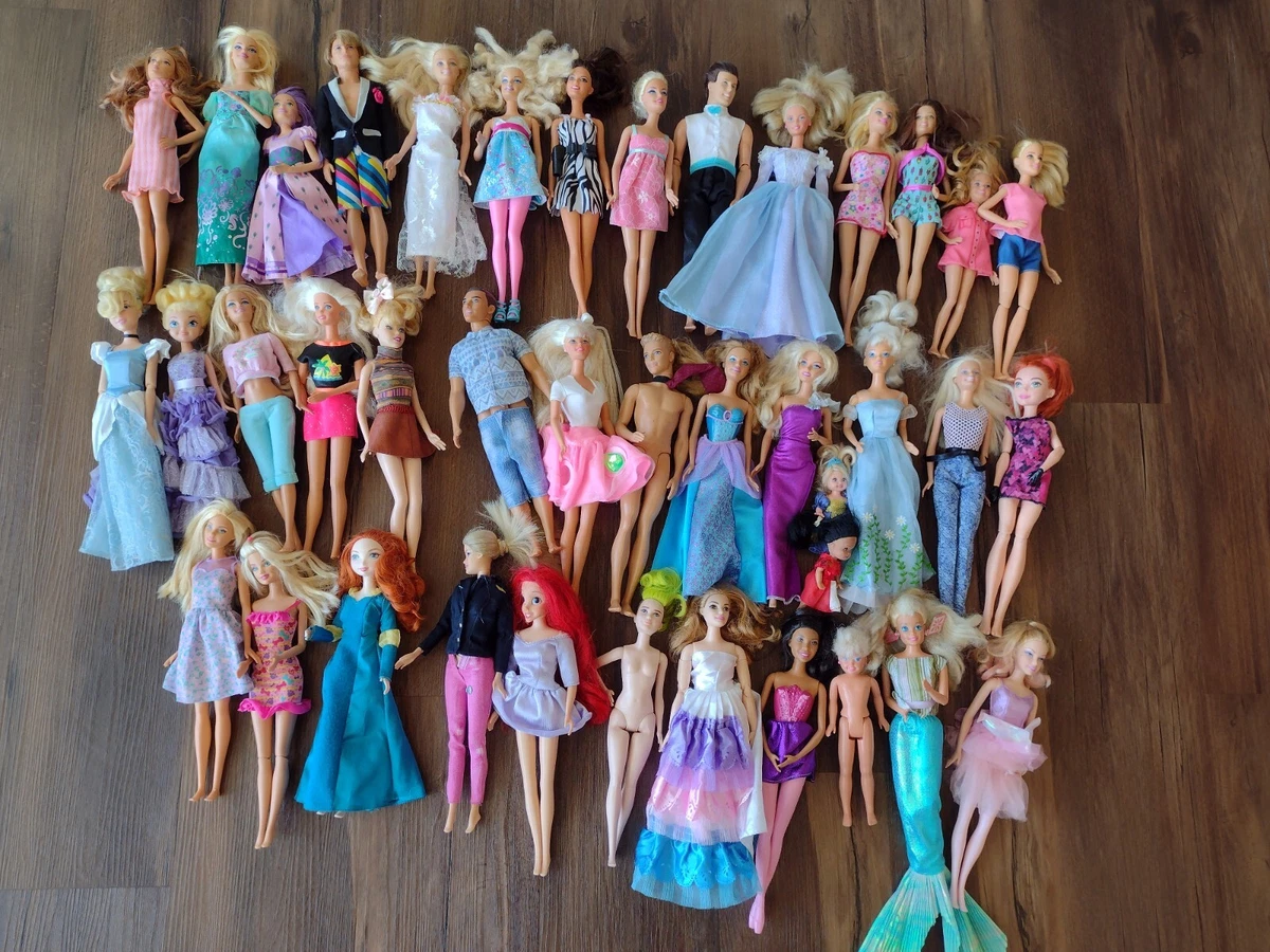 Large Mixed Barbie Doll Lot of 40 Friends Fashion Disney Ken with
