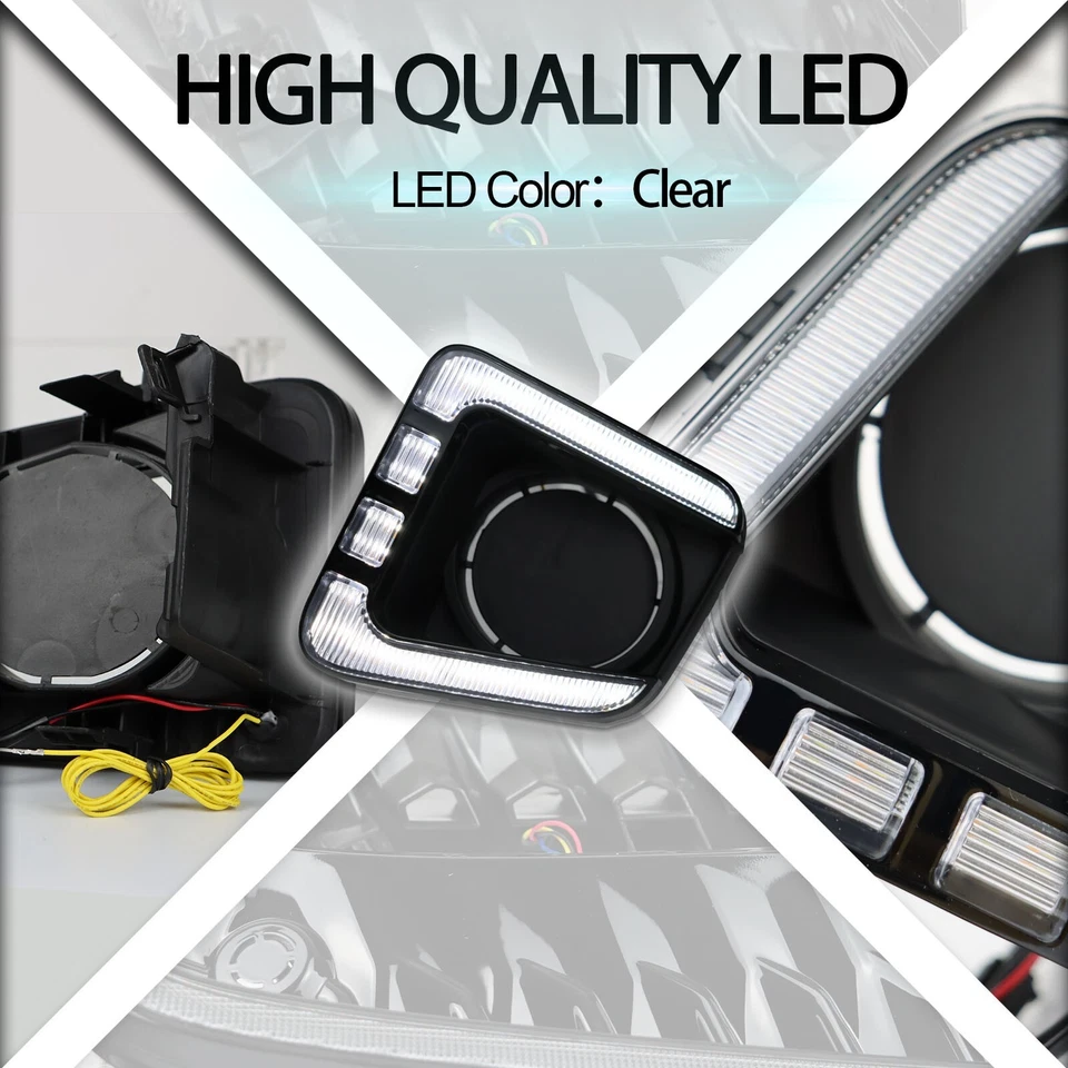 Luz de circulación diurna LED intermitente antiniebla delantera para Toyota Tundra 2014-2021 Foto 4 de 4