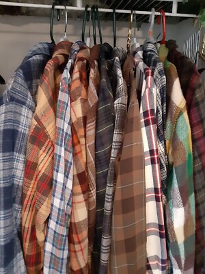 vtg MACY'S Kempton shadow plaid Shirt 1950-60s Rayon Rockabilly