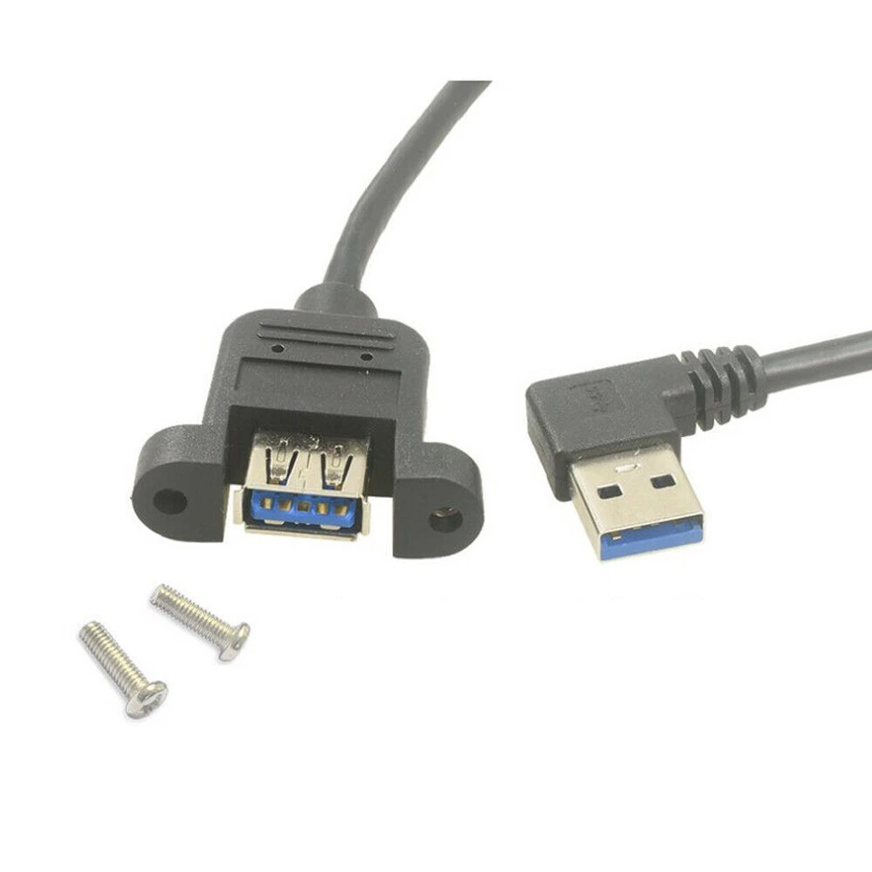 USB 3.0 Extension Cable Lead USB A 90° Right Angle Male to A Female With Base - Image 2 of 4