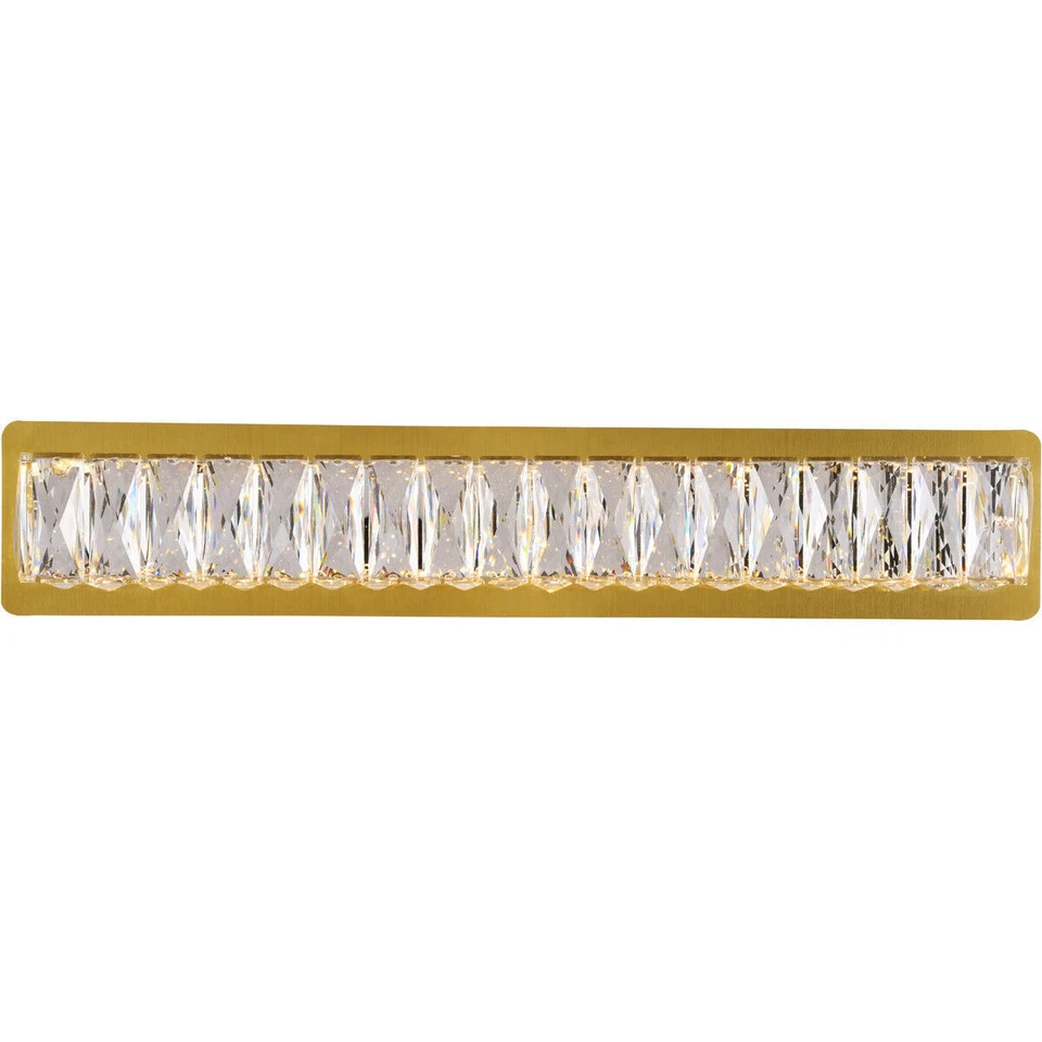 Wall Sconce Crystal Dining Room Bathroom Goldish Vanity Light Fixture 24" - Image 2 of 4