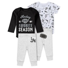 Newborn & Infant WEAR by Erin Andrews Los Angeles Kings Turn Me Around Bodysuits