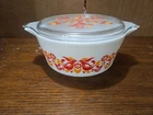 Vintage Pyrex 2-1/2 Quart Round Casserole #475 B Friendship Pattern w/ Lid 475 C