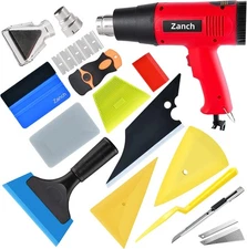 Zanch Window Tint Kit,Complete Tool Set Deluxe 29pcs with Heat Gun, Red 16pcs 