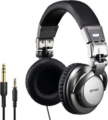 Gemini DJX-500 Professional DJ Headphone - 57mm Dynamic Drivers, 1/8''...