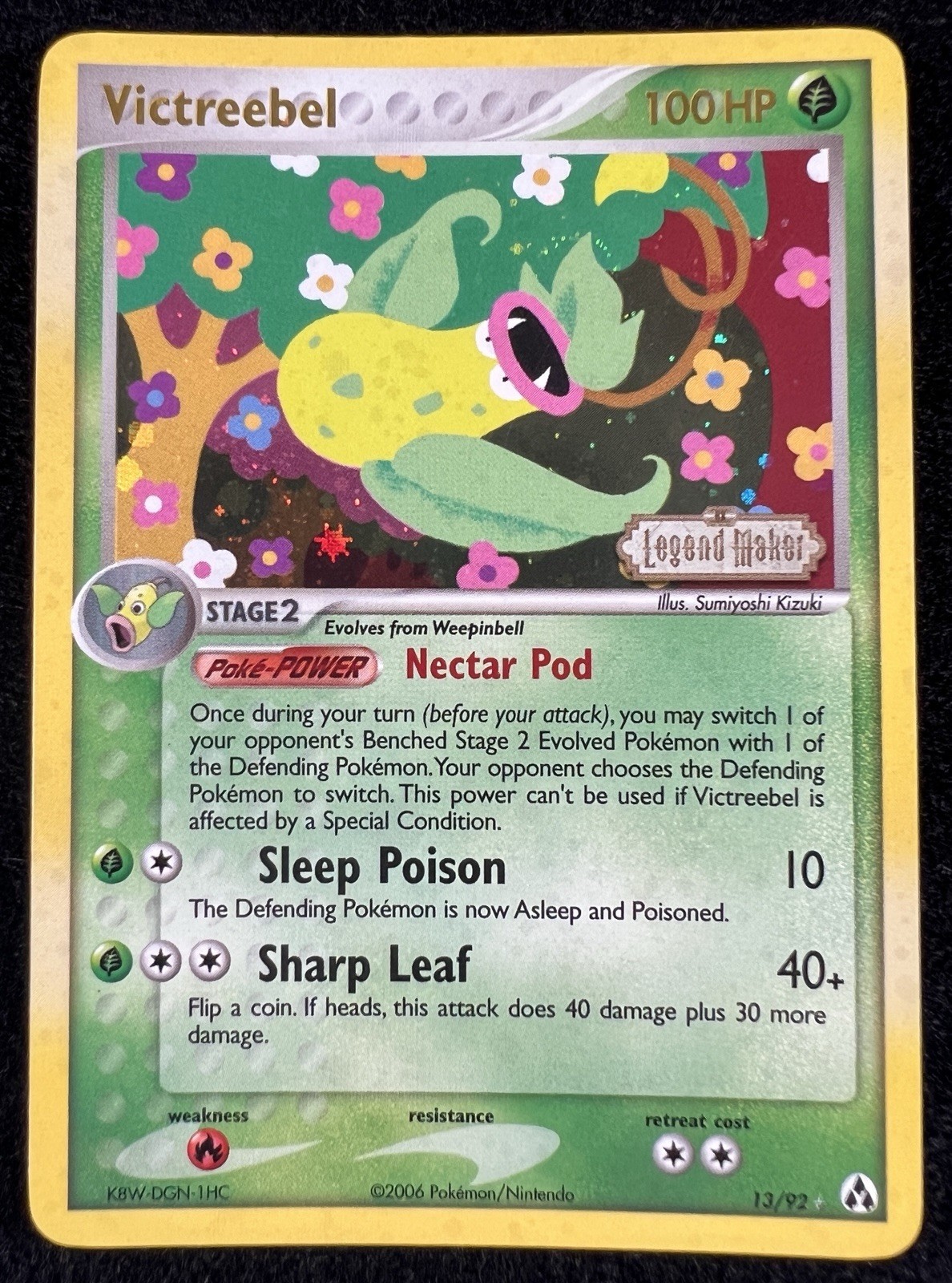 Victreebel 13/92 EX Legend Maker Reverse Holo Stamped - NM