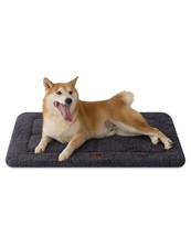 35x23 Dark Gray Dog Crate Mat, Reversible Bed Pad, Washable, Ultra Soft Fleece