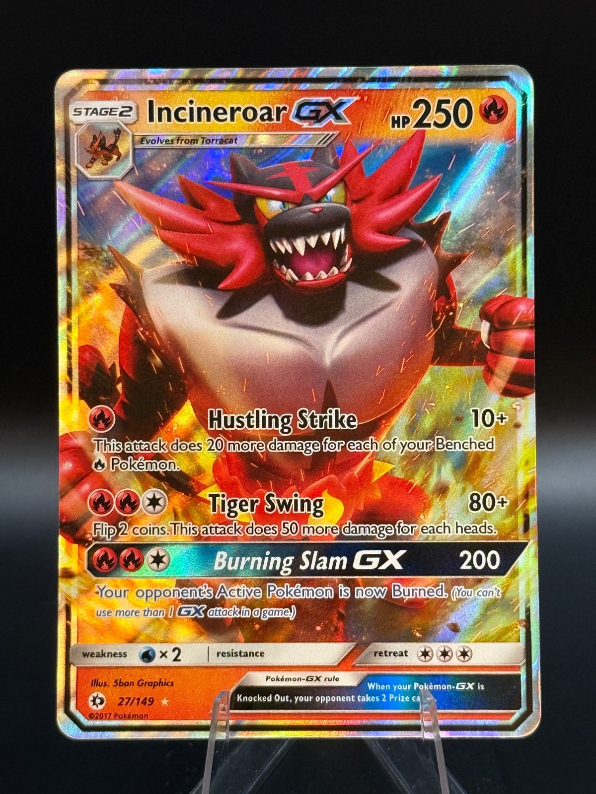 Incineroar GX 27/149 Ultra Rare Sun and Moon Base Near Mint Pokemon -c
