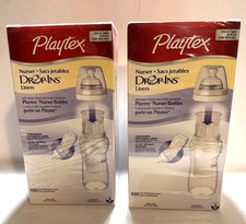 2 Boxes PLAYTEX NURSER DROP INS LINERS 8-10 Oz 100 Count 200 Liners