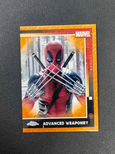 2025 Topps Chrome Marvel Deadpool Advanced Weaponry Orange shimmer 9/25 #54 SKT