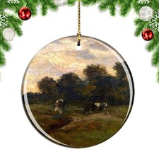 Van Gogh Plain With Two Cows Painting Christmas ornament city travel souvenir