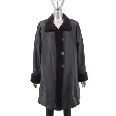 Neiman Marcus Eggplant Sheared Reversible Mink Coat- Size L | eBay