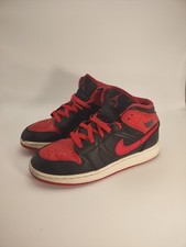 Nike Air Jordan 1 Mid Red BlackGS Size 5Y