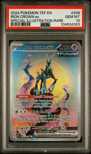 2024 POKEMON TEF EN-TEMPORAL FORCES #206 IRON CROWN ex SIR PSA 10