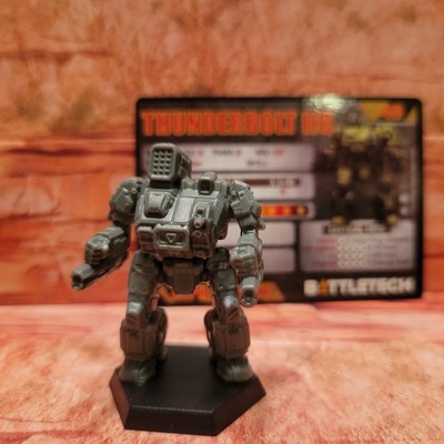 Thunderbolt IIC Mech - Battletech Aces Scouring Sands with Alpha Strike Card