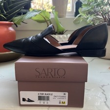 Franco Sarto Size 8m Black Leather Flats