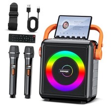 Karaoke Machine,8000mAh Portable Bluetooth Speaker with 2 Wireless HBL100