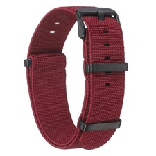 Elastic Nylon Watch Band 22mm Waterproof One Piece Watch Strap, Red