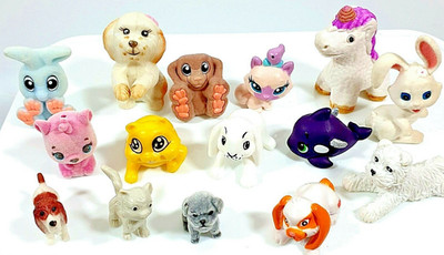 Animal Figures  Cake Toppers x 15 Assorted Kinder Suprise Llama Pug etc