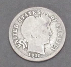 1911-D  Barber Silver One Dime Cat #203