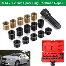 16pcs 14mm Spark Plug Rethread Kit Thread Repair M14x1.25 Cylinder Head Helicoil