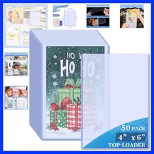 50 Pack 4" x 6" Hard Plastic Card Sleeves, Clear Rigid Protectors