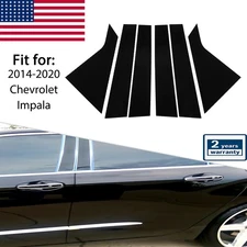 For 2014-2020 Chevrolet Impala Body Pillar Posts Door Window Trim Black 6Pcs/Set