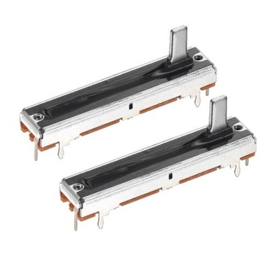 2Pcs Straight Single Linear Slide Potentiometer 7 Pin B10K 45mm(L) 30mm Travel