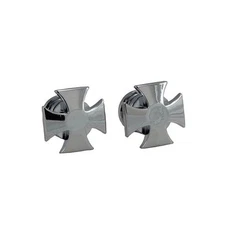Genuine Grover Artist Strap Buttons (2) Iron Cross, Chrome GP640C