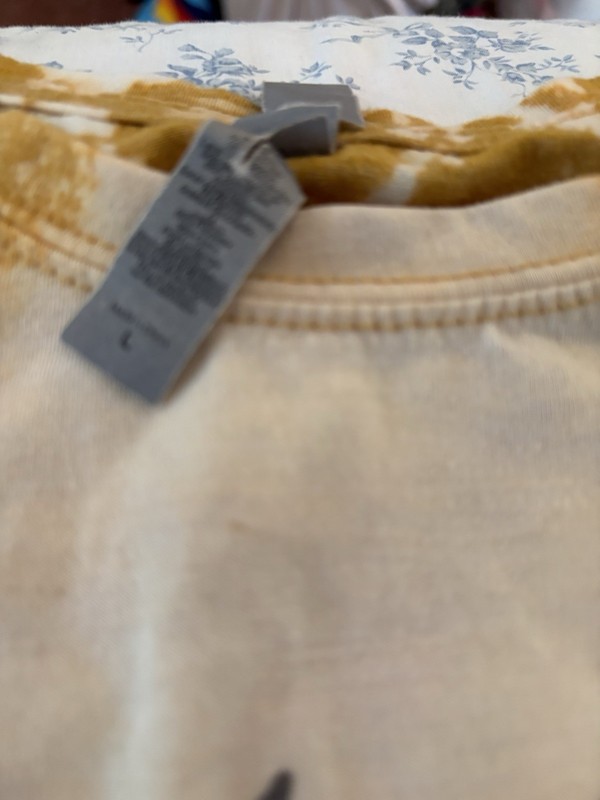 Tie-Dye Beige/Brown Knit Short Sleeve Crew Neck Graphic T-Shirt Women Regular