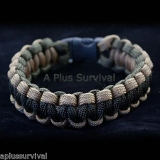 Coyote Brown & Olive Drab Paracord Survival Rope Bracelet - Made in the USA