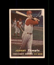 1957 TOPPS ORIGINAL BASEBALL CARD CINCINNATI REDLEGS #9 JOHNNY TEMPLE 