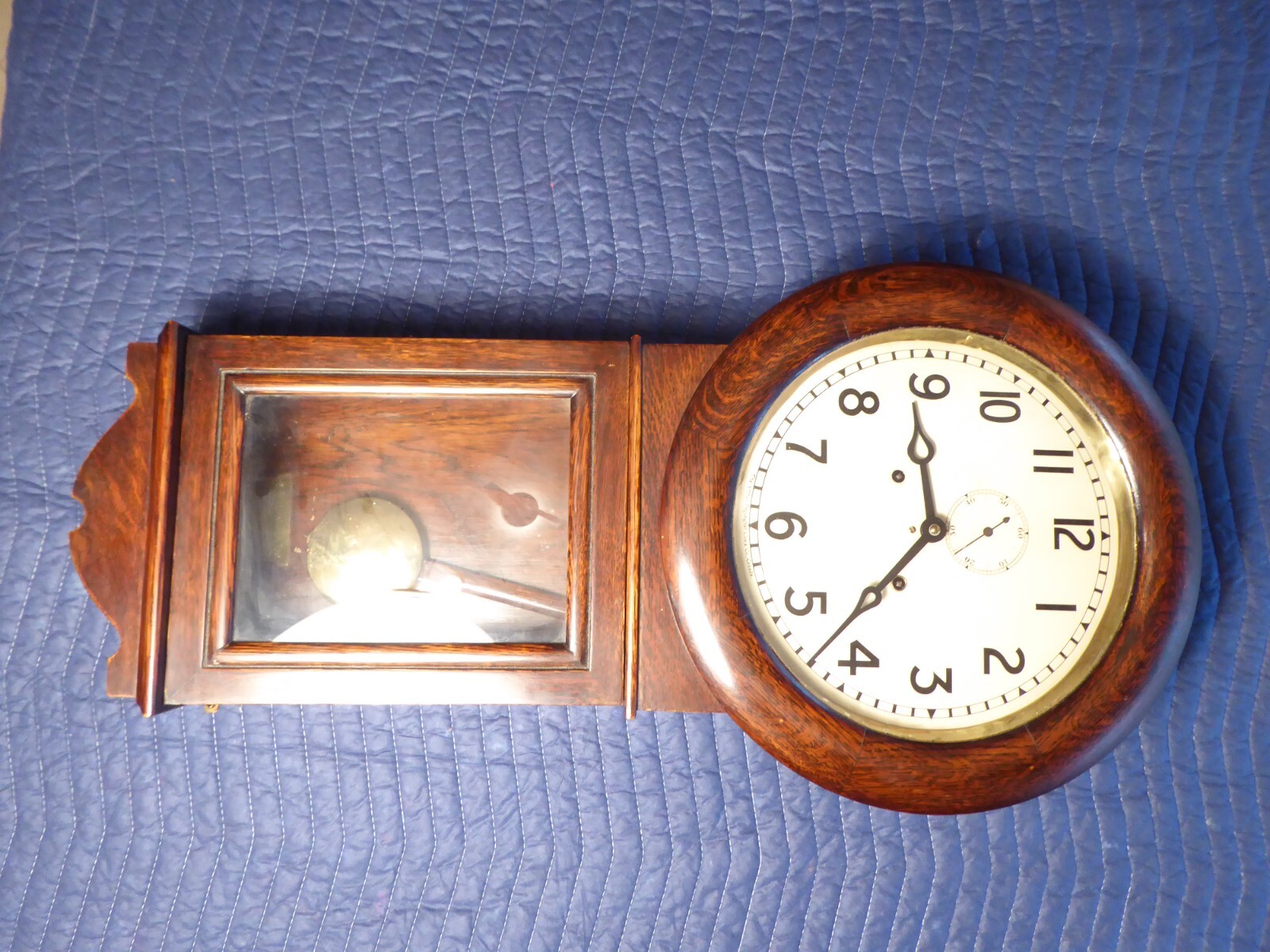 Arthur Pequegnat MONCTON oak wall clock CNR Canadian National Railway