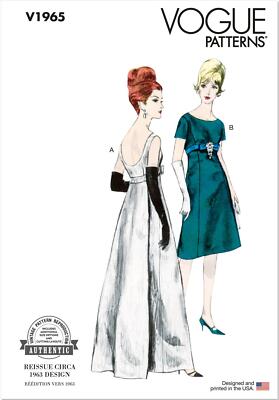 Schnittmuster Vintagekleid 60er Jahre Vogue v1965 34-42/44-52