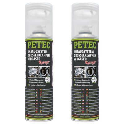 Petec 2x Intake System - Throttle Body & Carburettor Cleaner Spray 500ml