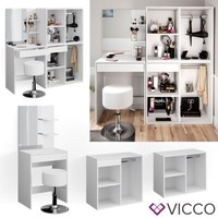 Schminktisch Frisiertisch Schminkkommode Isabelle + Hocker Beistellschrank Vicco